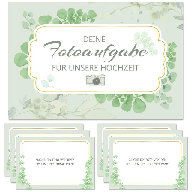 howaf-fotoaufgaben-hochzeit-spiel-50-karten-eukalyptus image 1