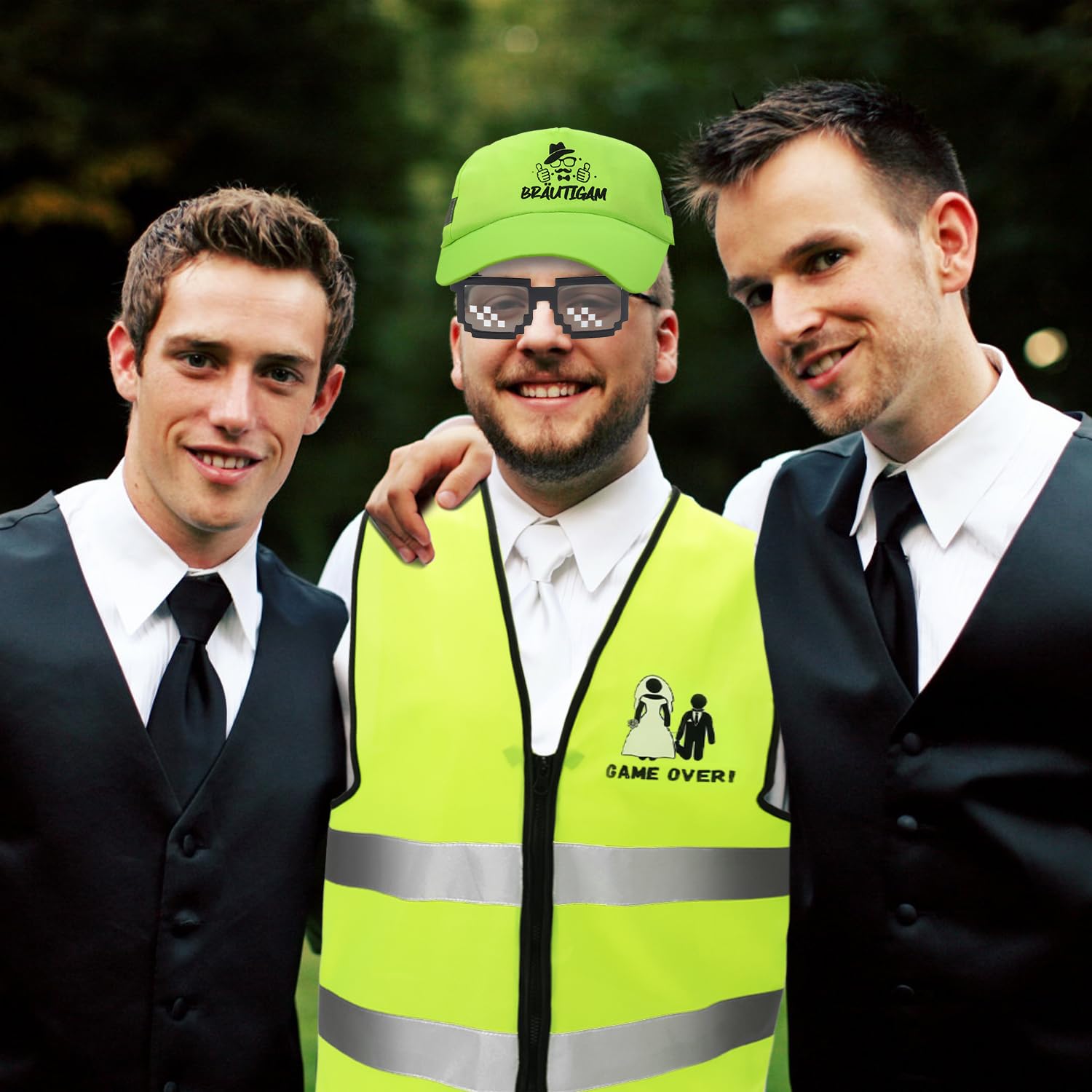 howaf-jga-m-nner-weste-kost-m-set-mit-br-utigam-hut-sonnenbrille image 4