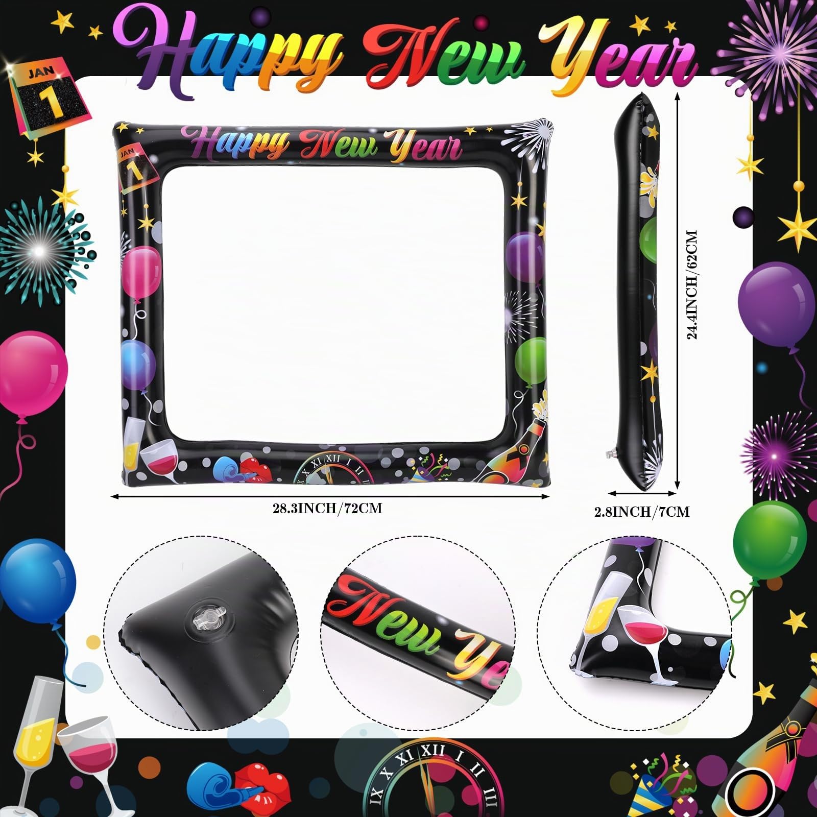 howaf-silvester-fotorahmen-aufblasbar-happy-new-year-75cm image 2