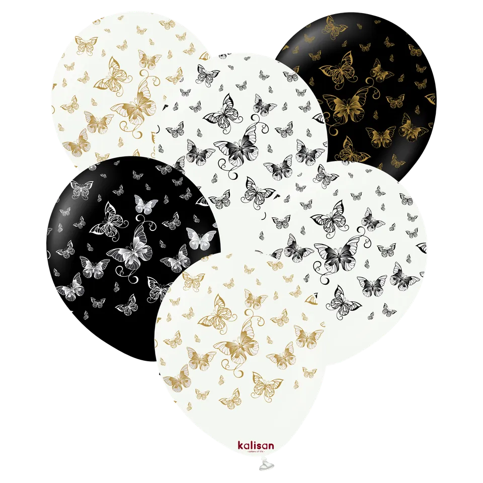 kalisan-animals-b-w-butterflies-luftballons-25-st-ck image 1