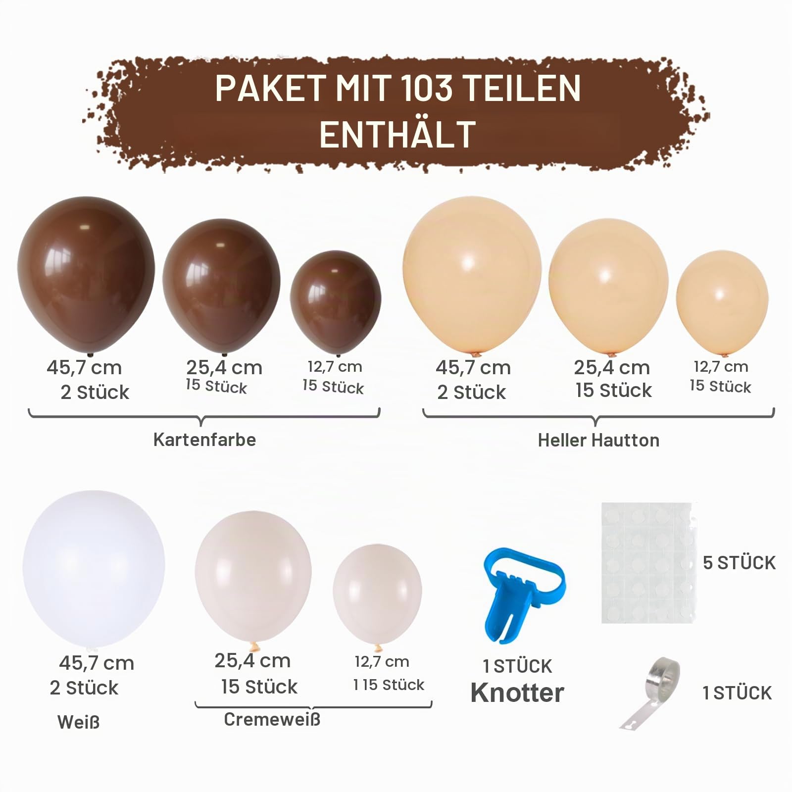 qifu-ballon-girlande-braun-nude-99-st-ck-geburtstag image 3