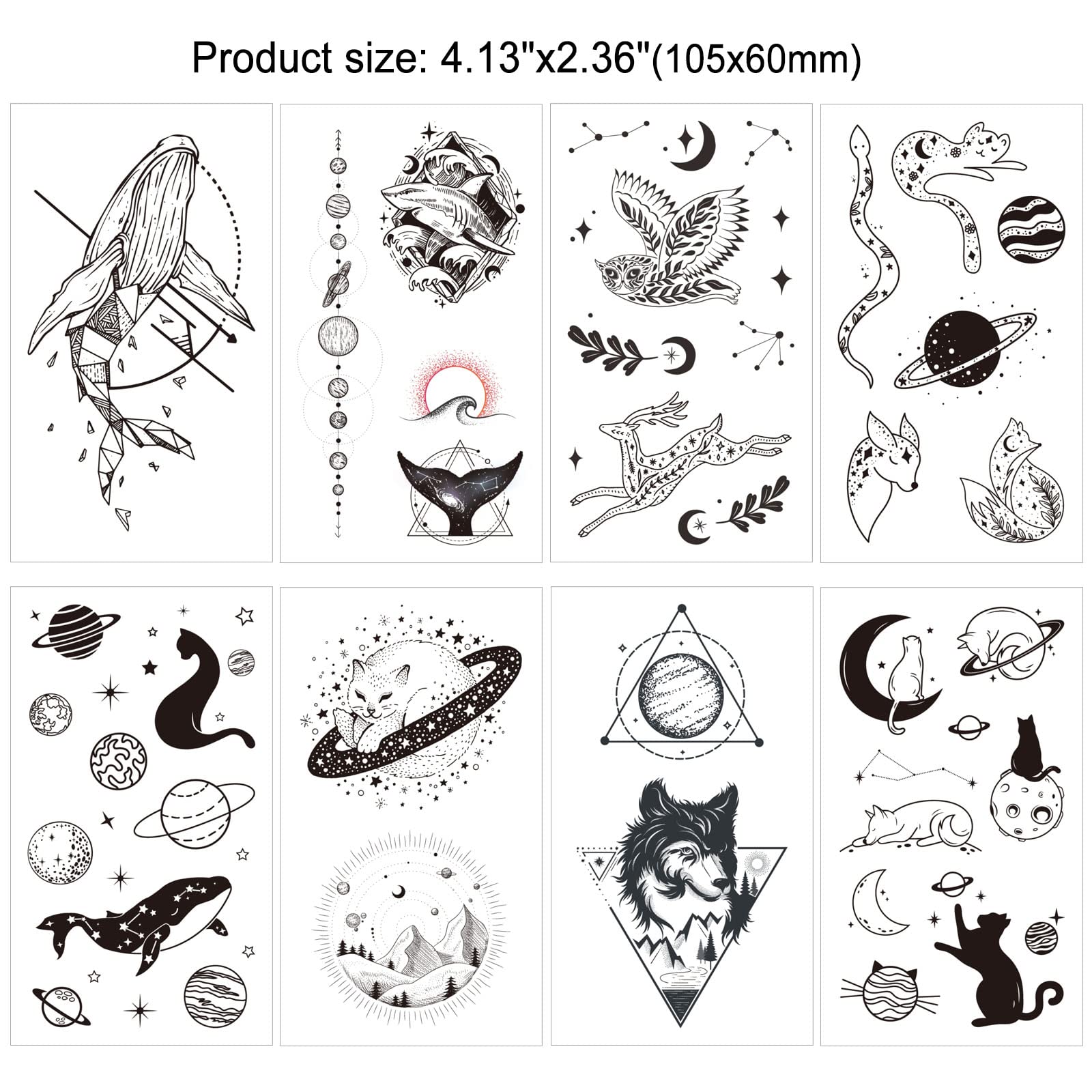 howaf-temporary-tattoos-klebetattoos-30-blatt-schwarz-schmetterling image 4