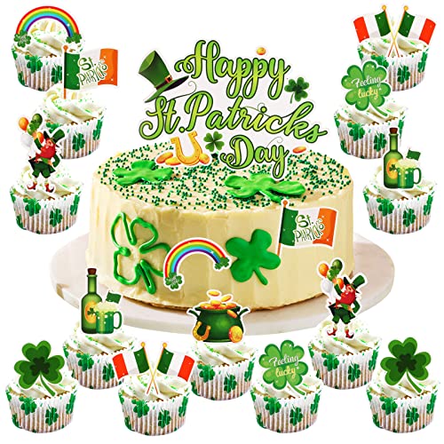 howaf-st-patricks-day-tortendeko-25-st-ck-kleeblatt-cake-topper image 8