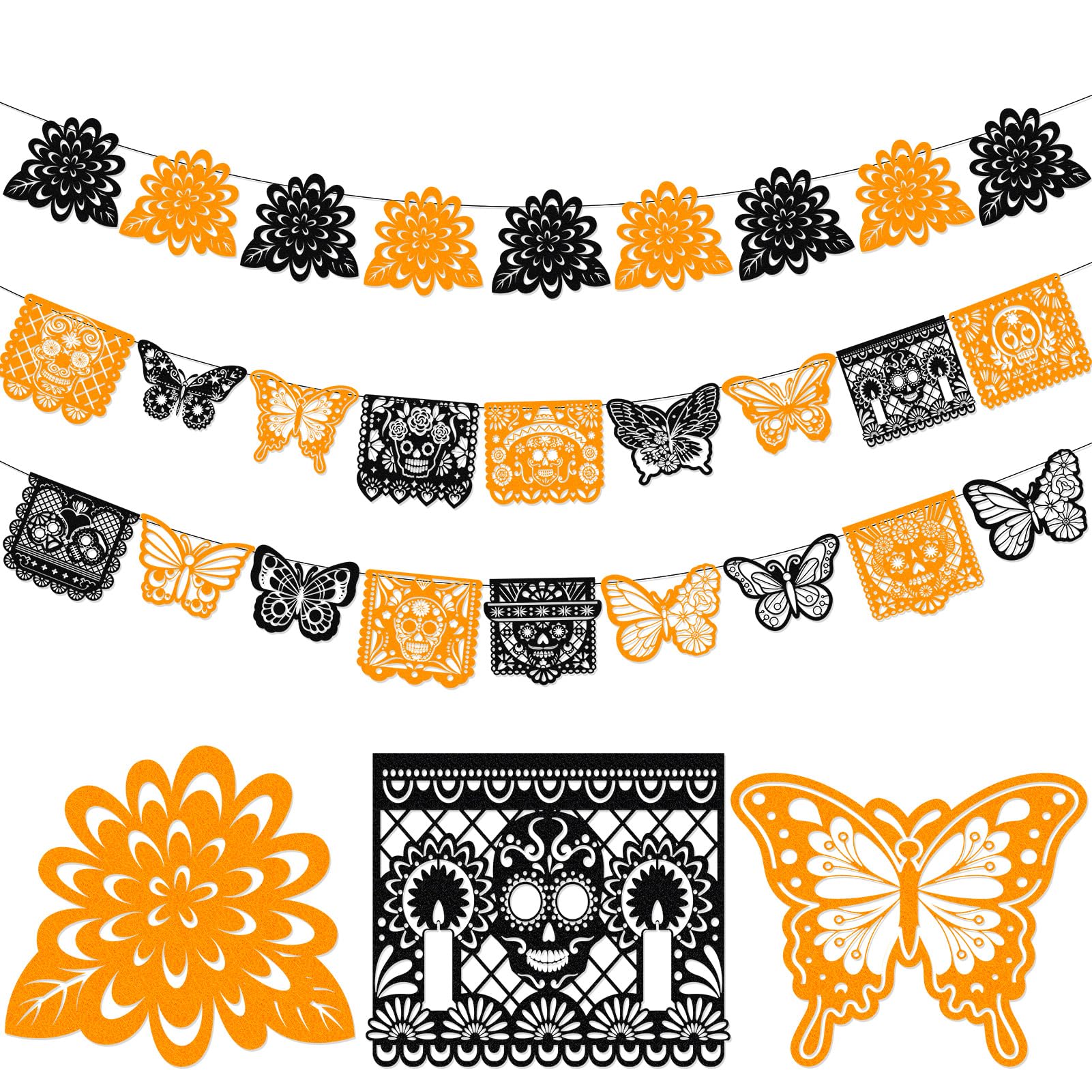 howaf-dia-de-los-muertos-girlande-filz-27tlg-banner-mehrfarbig image 8
