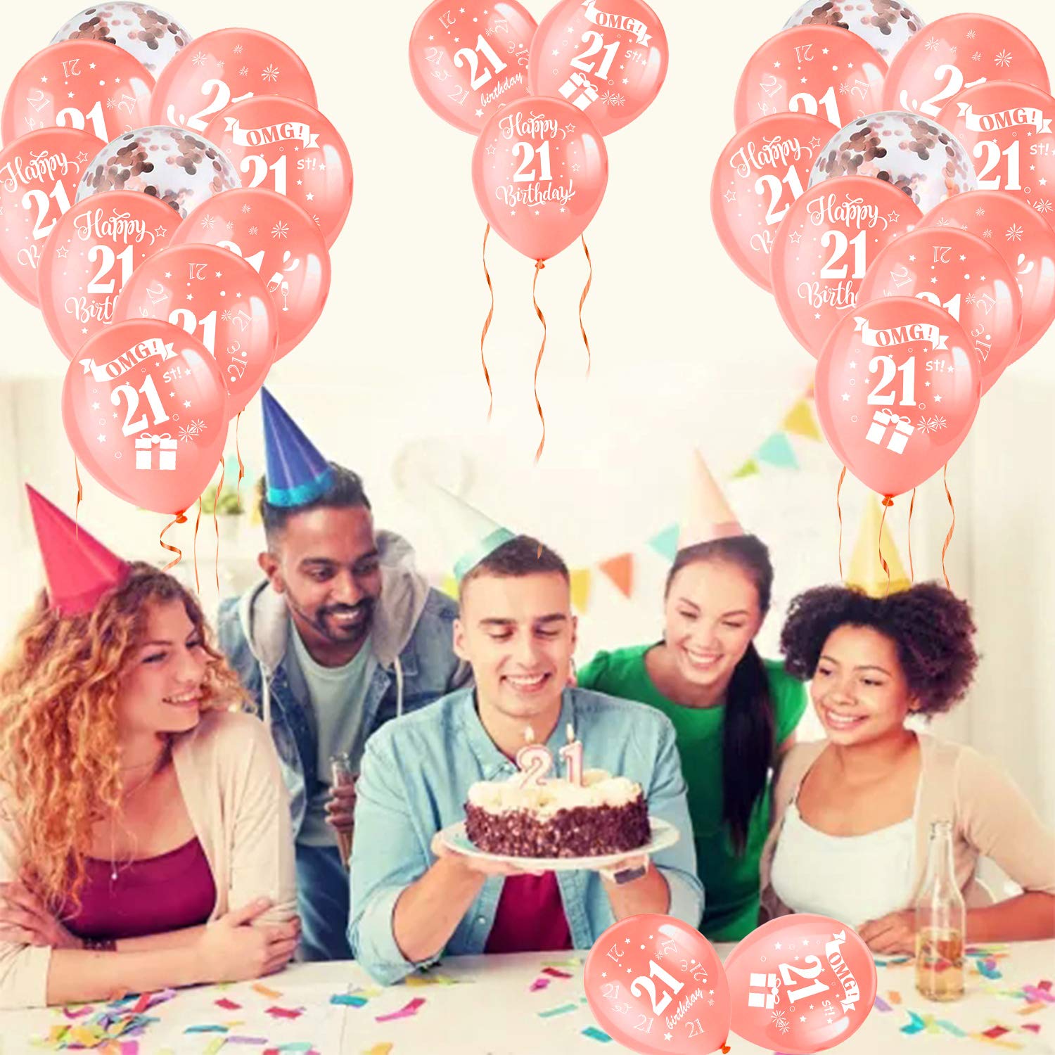 howaf-21-geburtstag-luftballons-rosegold-30-st-ck-konfetti-set image 6