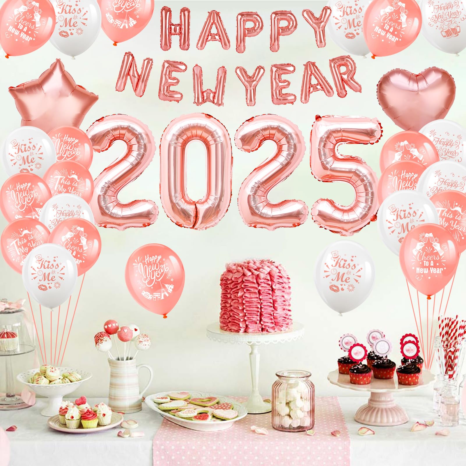 howaf-silvester-deko-2025-ros-gold-2025-ballons-girlande-set image 7