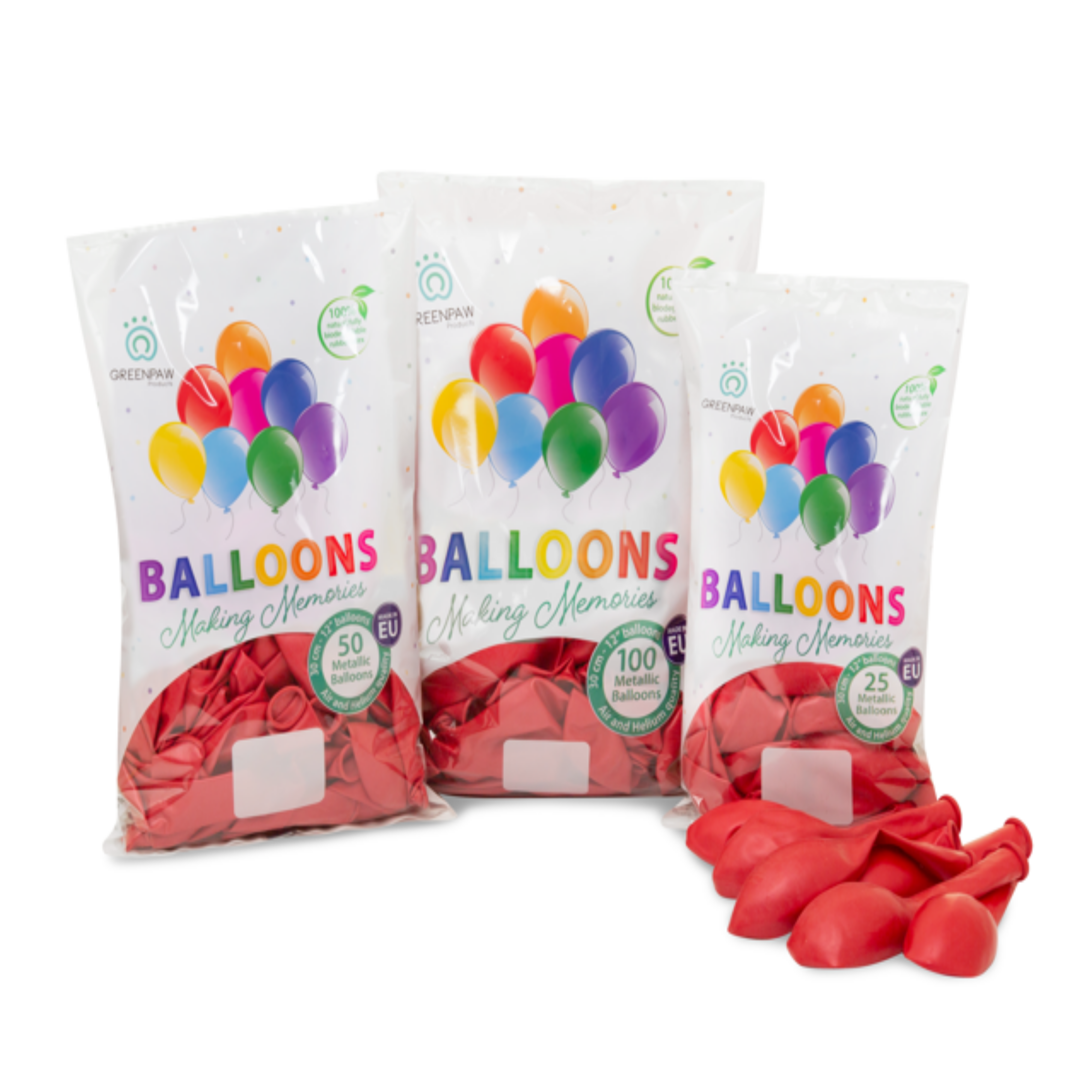 green-paw-metallic-balloons-luftballons-rot-50-st-ck-latex image 6