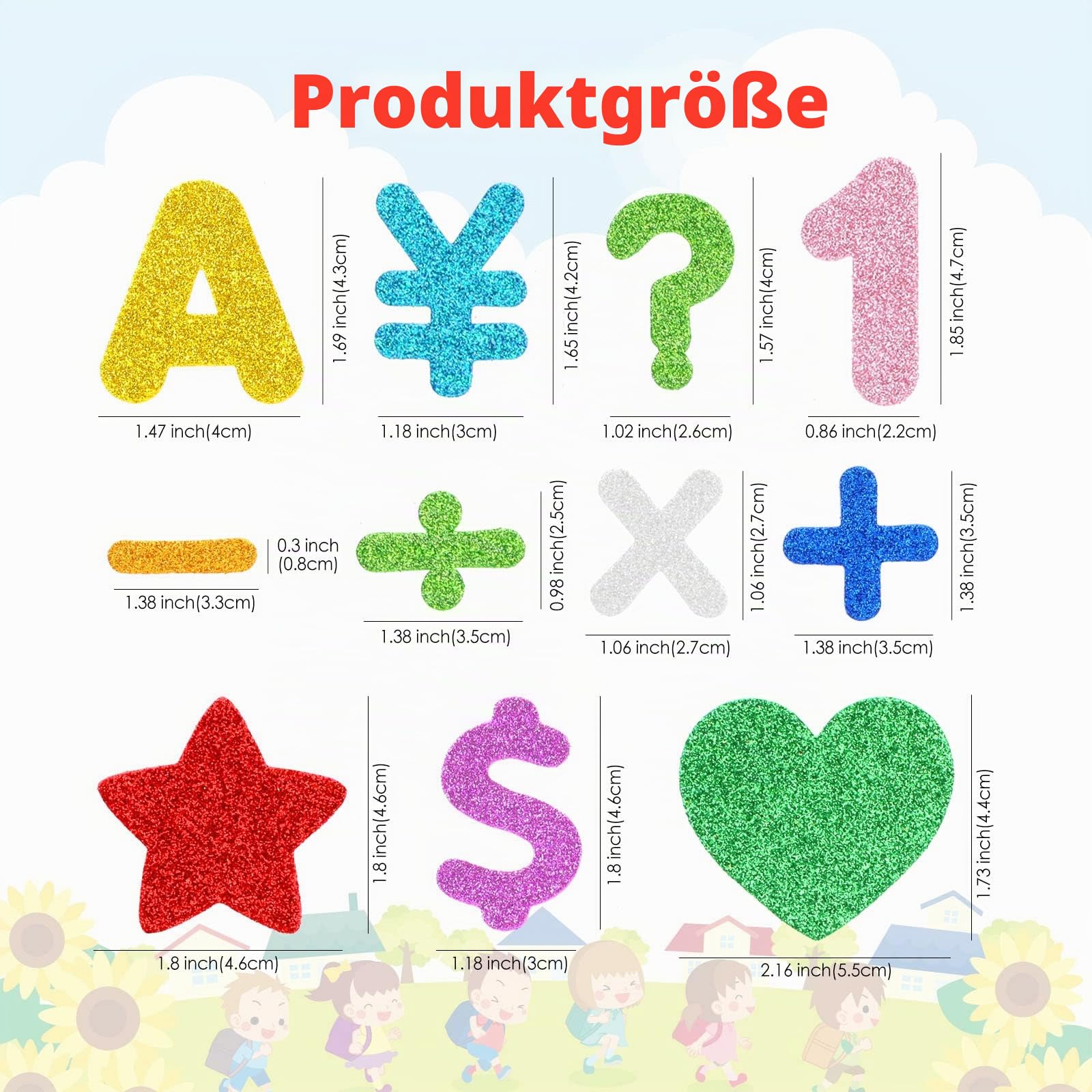howaf-moosgummi-buchstaben-selbstklebend-glitzer-138-sticker image 3