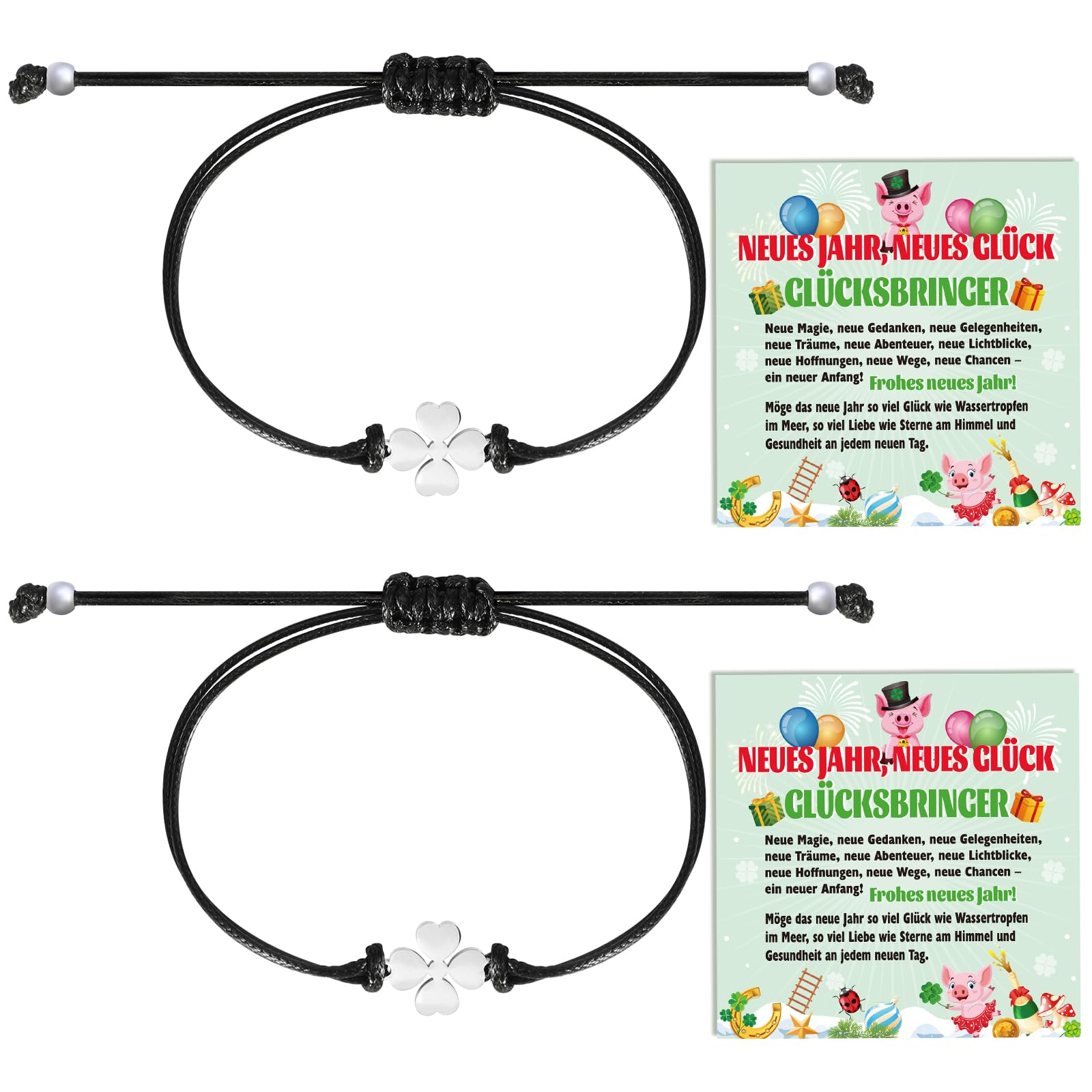 howaf-silvester-gl-cksbringer-kleeblatt-armband-damen-2-st-ck image 1