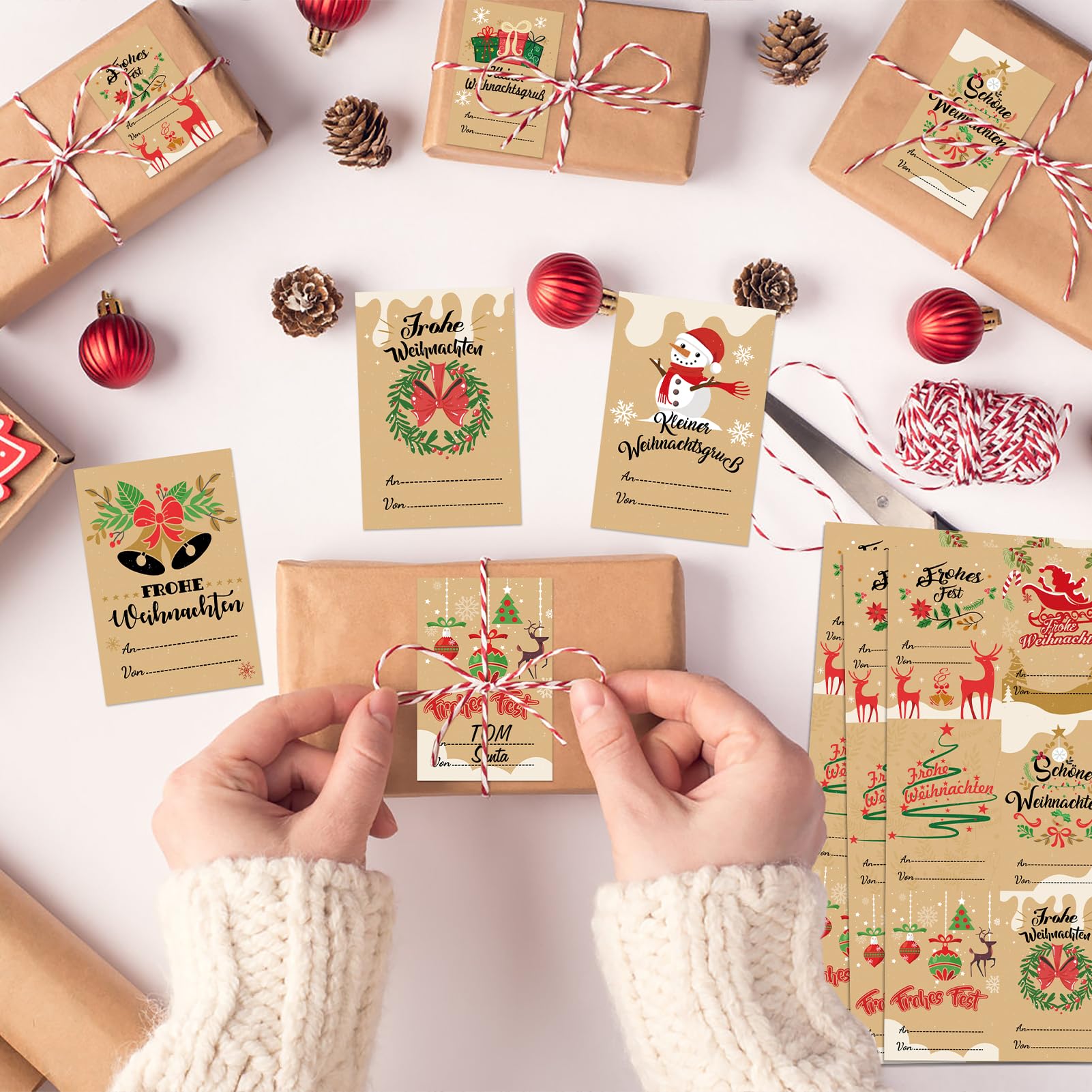howaf-frohe-weihnachten-aufkleber-geschenketiketten-144-st-ck-beschreibbar image 5