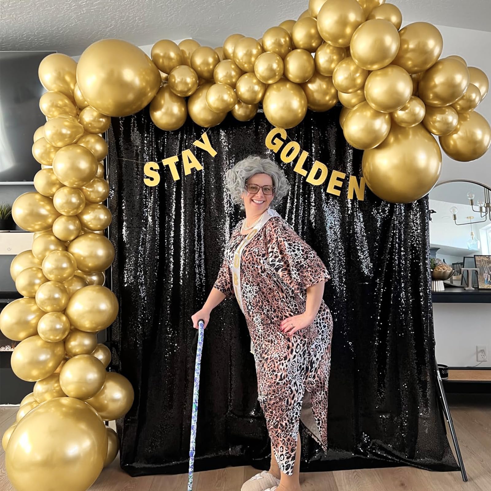 qifu-ballon-girlande-gold-102-tlg-luftballon-set-geburtstag image 7