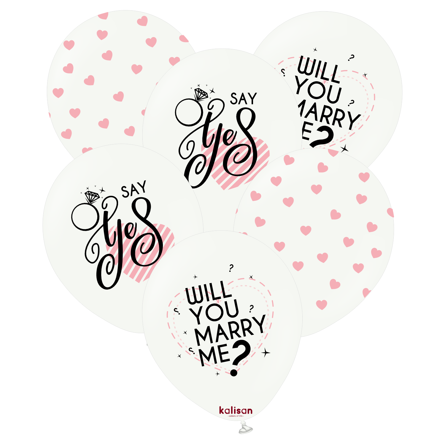 kalisan-say-yes-luftballon-12-25-st-ck-wei-f-r-hochzeit image 1