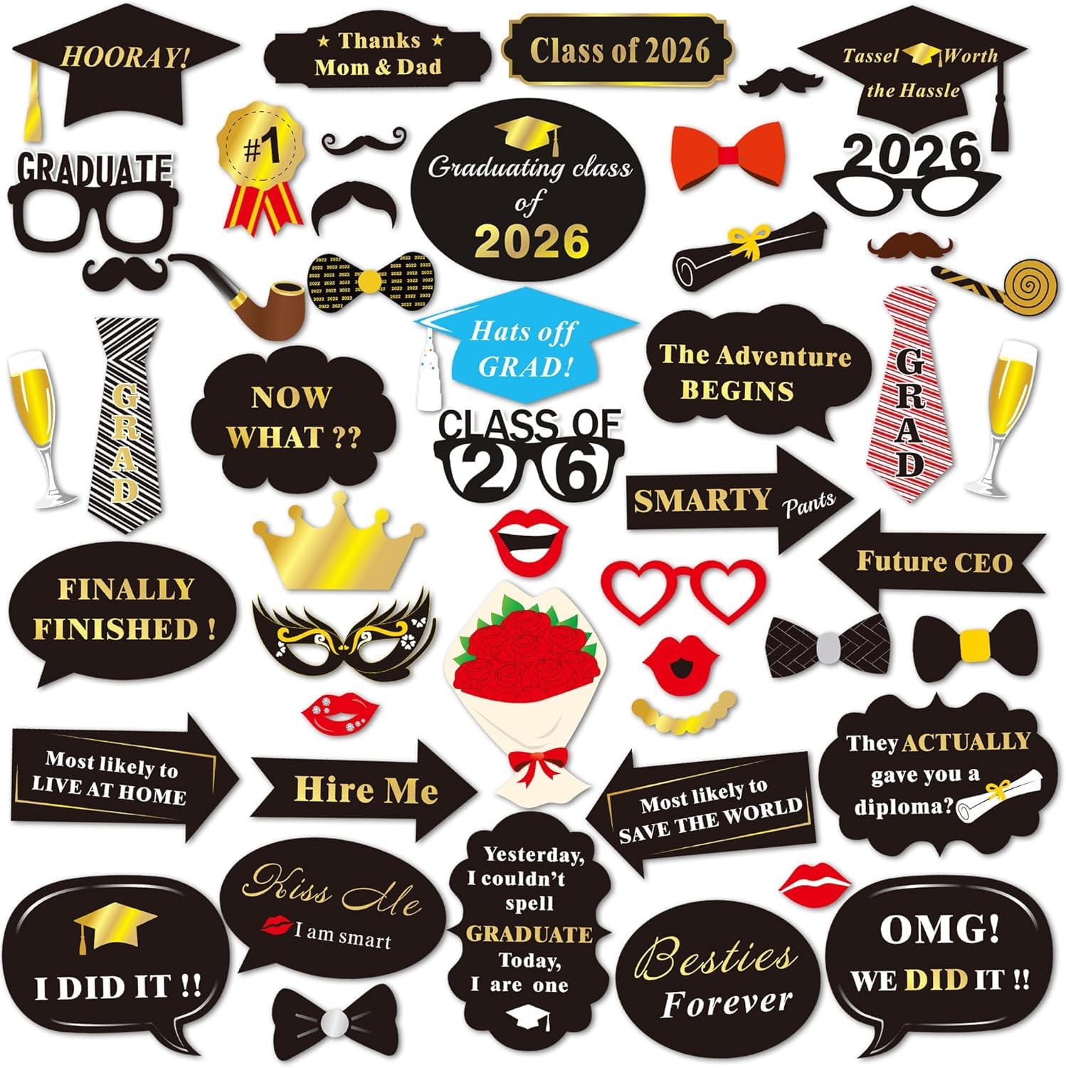 howaf-photo-booth-props-abschluss-50-st-ck-abi-2026 image 2