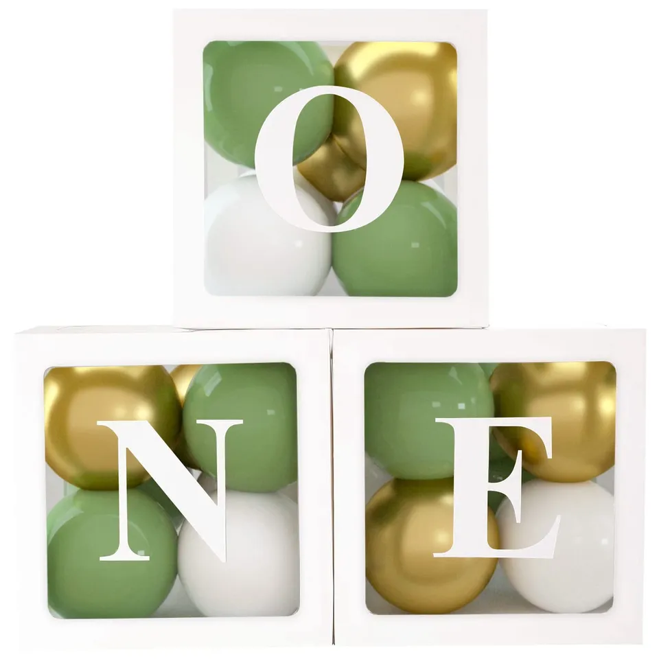 qifu-one-ballon-boxen-gr-n-gold-1-geburtstag-30-ballons image 1