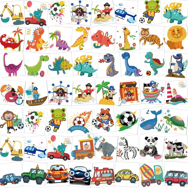 howaf-temporary-tattoos-kindertattoos-96er-set-mehrfarbig-piraten image 1