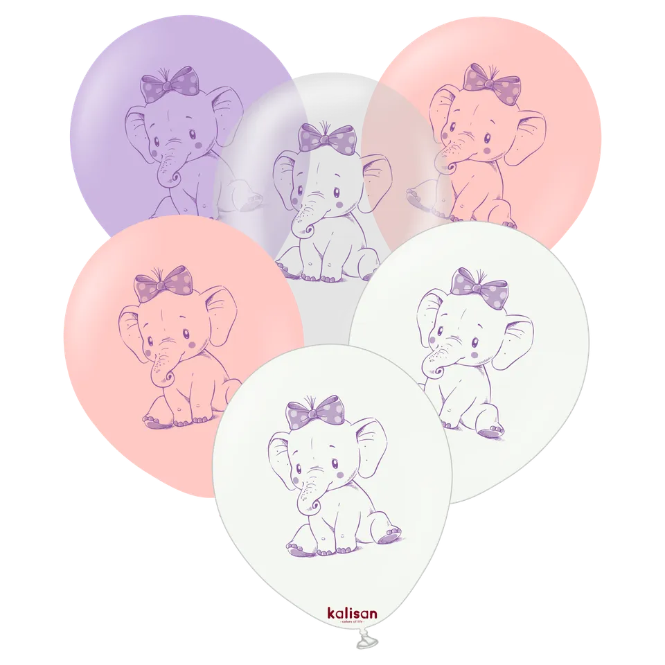 kalisan-animals-baby-elephant-luftballons-25-st-ck-30-cm image 1