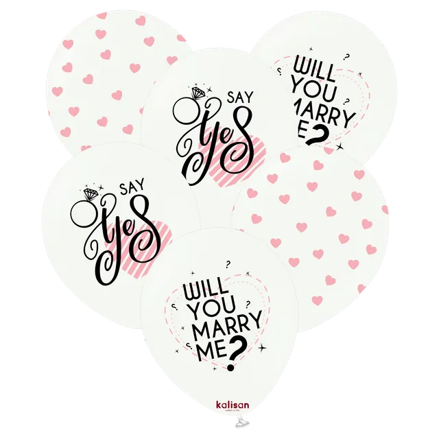 kalisan-say-yes-luftballon-12-25-st-ck-wei-f-r-hochzeit image 1