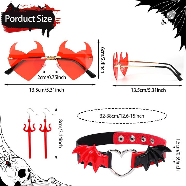 howaf-teufel-kost-m-set-haarreif-brille-kette-4-teilig image 4