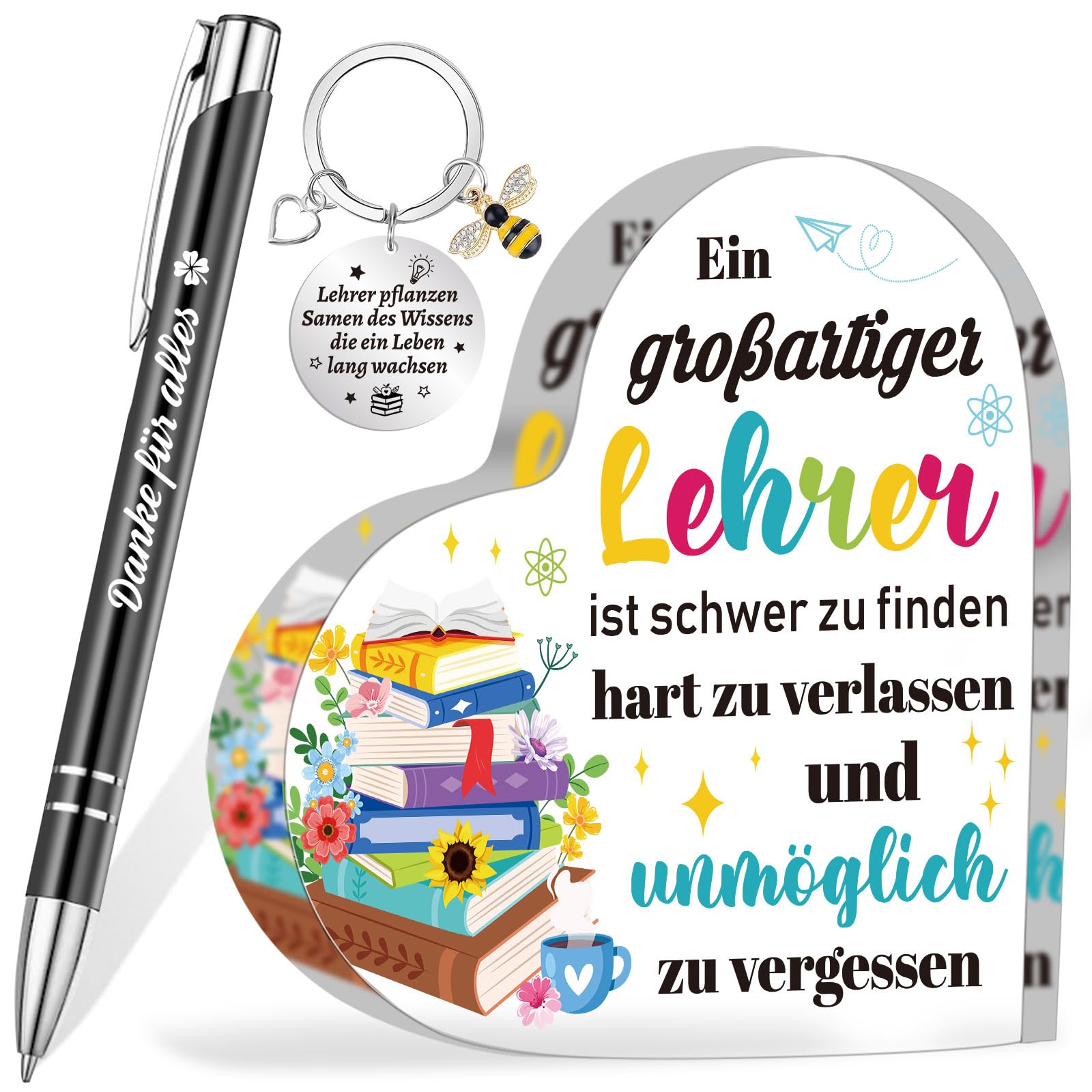howaf-lehrerin-abschiedsgeschenk-set-herz-deko-3-teilig-gravur image 8
