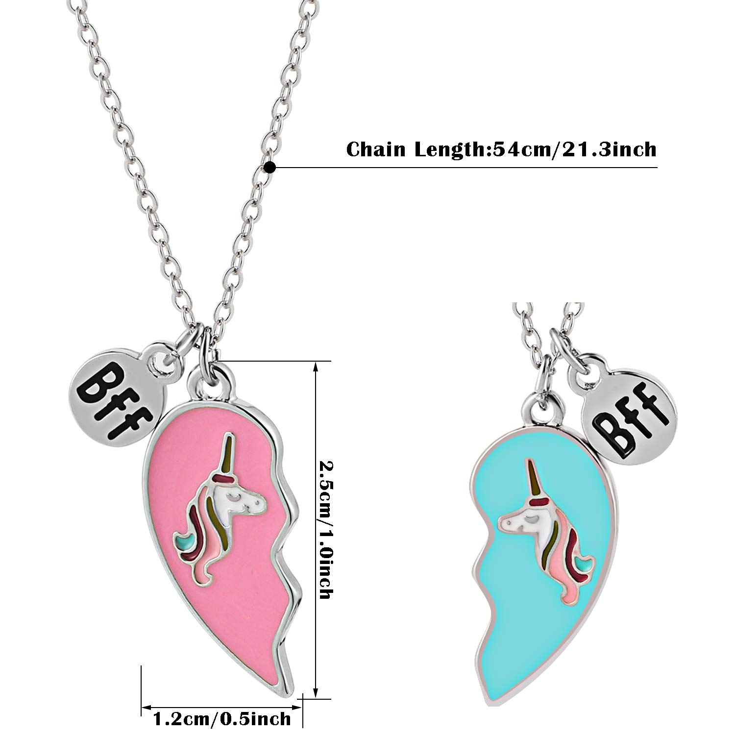 tacobear-freundschaftskette-einhorn-bff-herz-2tlg-rosa-blau image 7