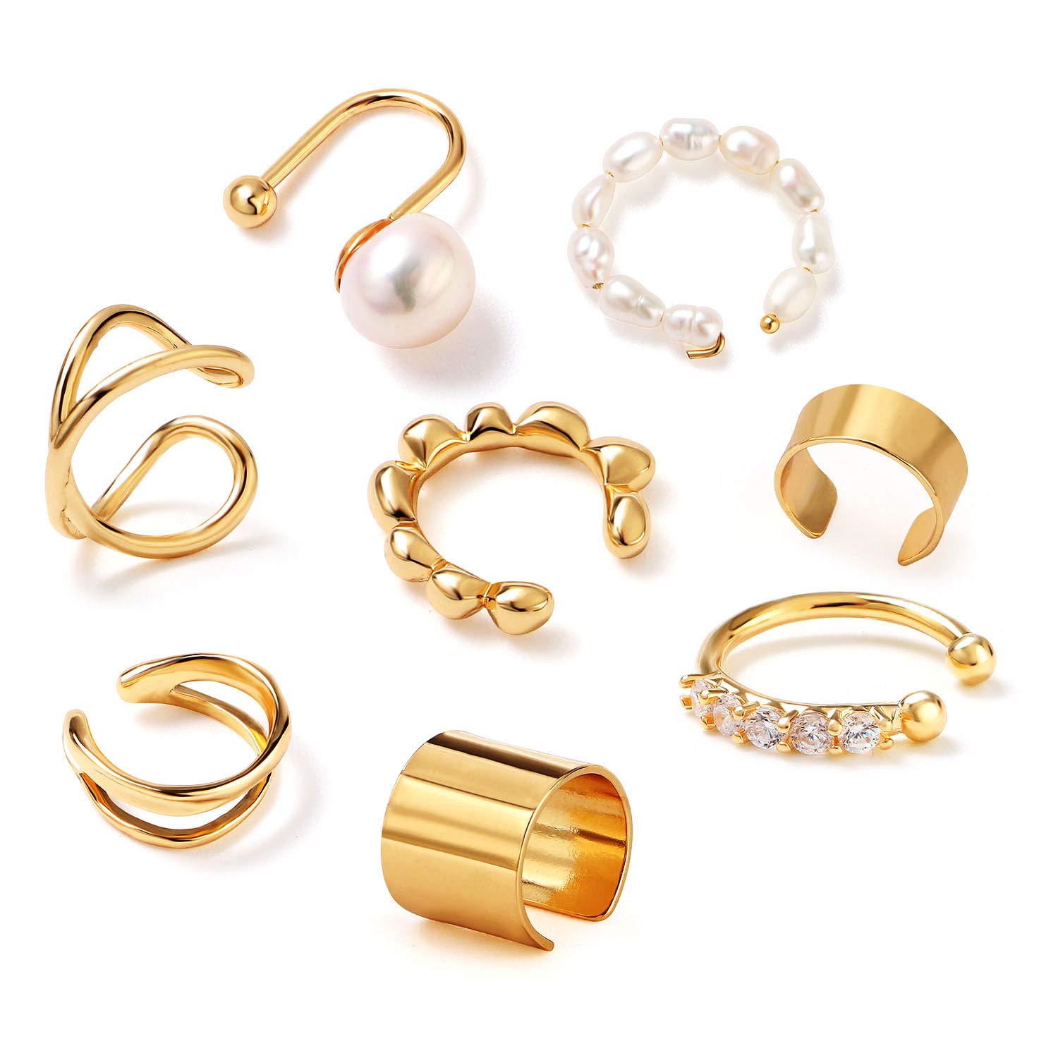 tacobear-ear-cuff-gold-8-st-ck-ohrmanschette-ohne-piercing image 1