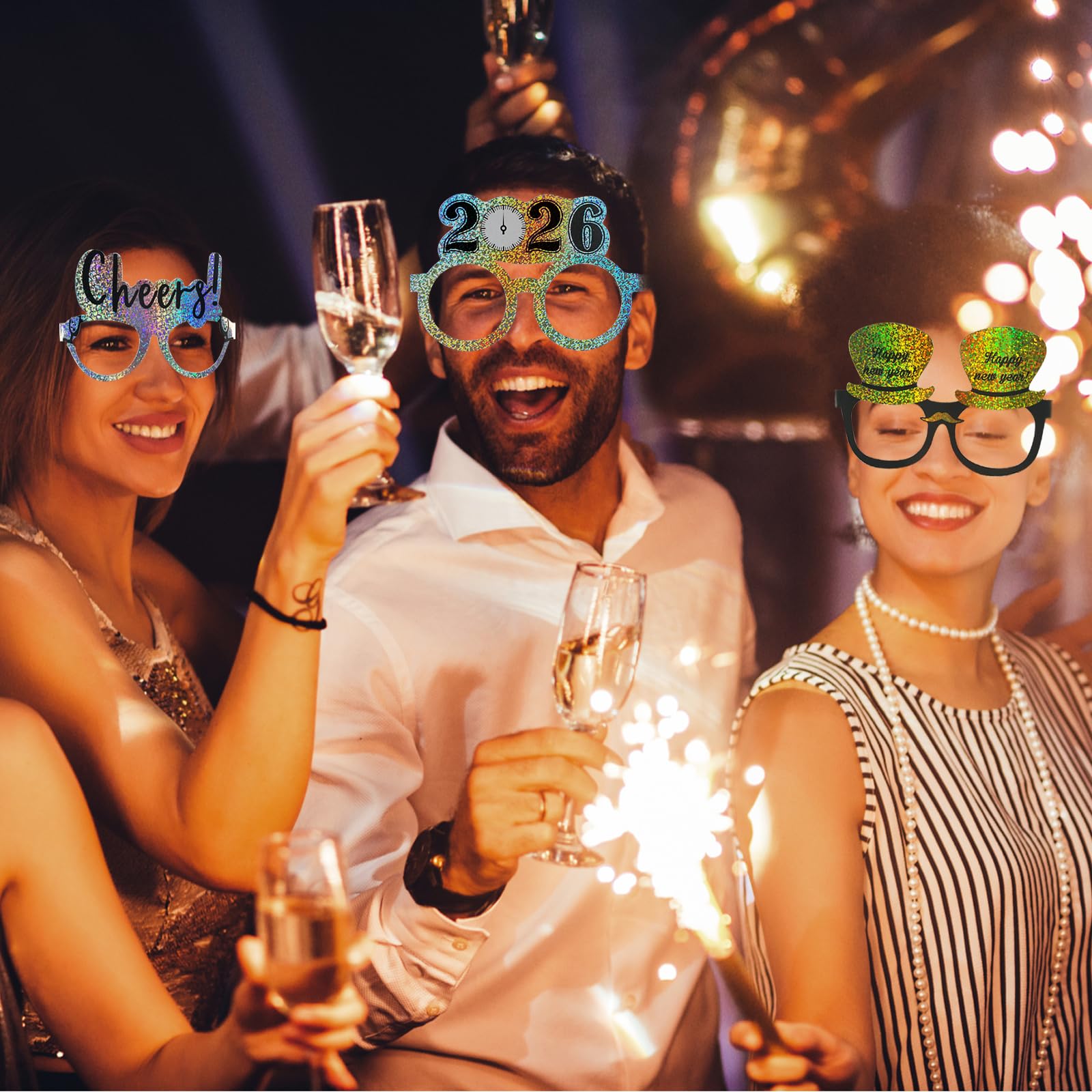 howaf-happy-new-year-silvesterbrille-18er-set-partybrille-glitzer-2026 image 7