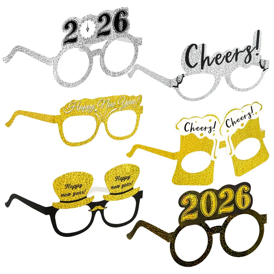 howaf-happy-new-year-silvesterbrille-18er-set-partybrille-glitzer-2026 image 1