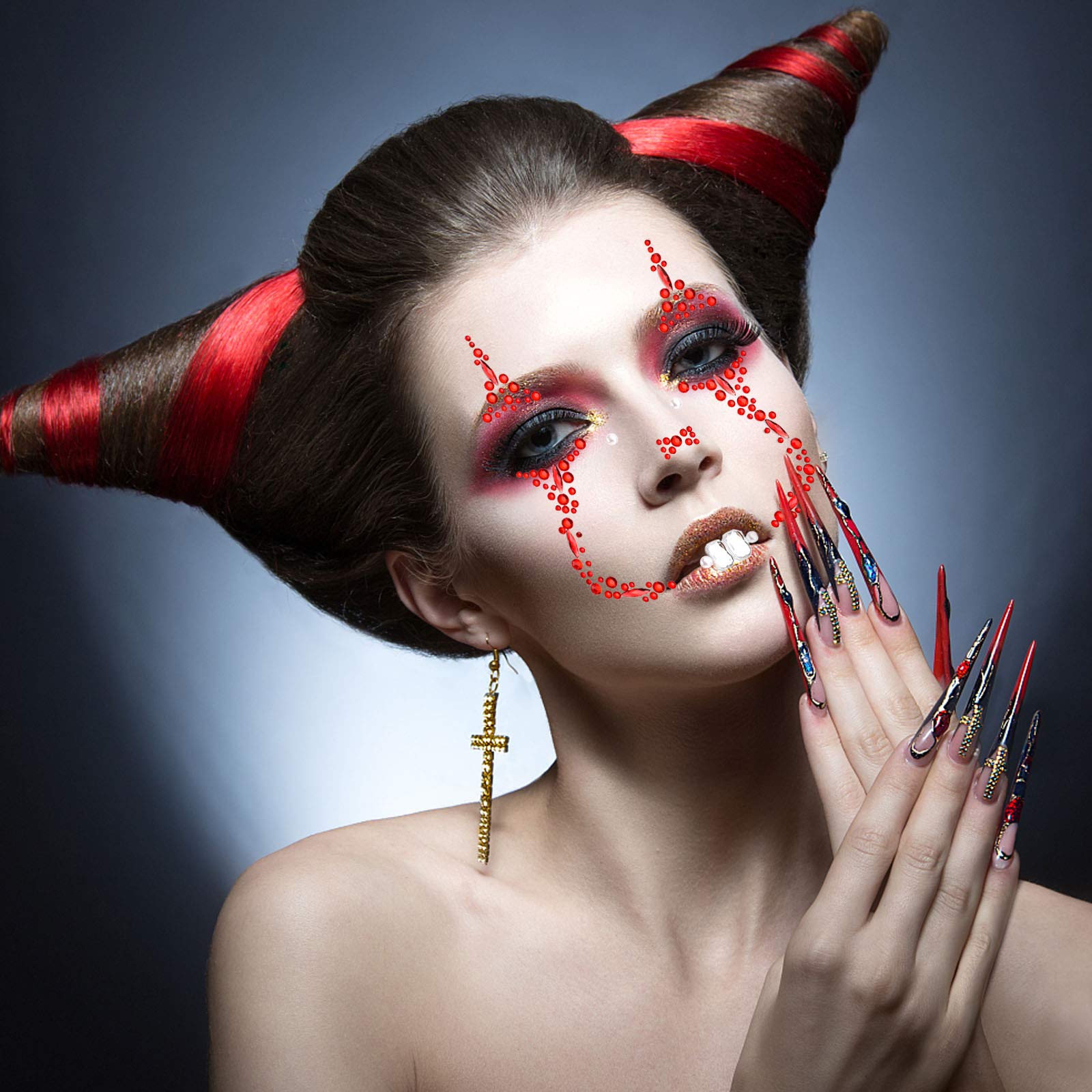 howaf-gesicht-edelsteine-halloween-6er-selbstklebend-glitzer image 5