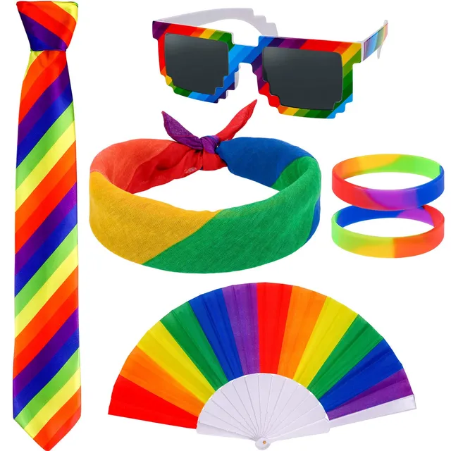 howaf-pride-regenbogen-accessoires-set-brille-6-teilig image 1