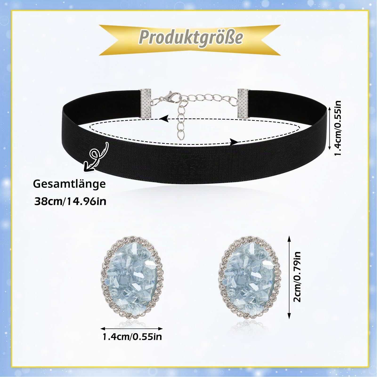 howaf-prinzessin-kost-m-set-4tlg-krone-handschuhe-schmuck-blau image 2