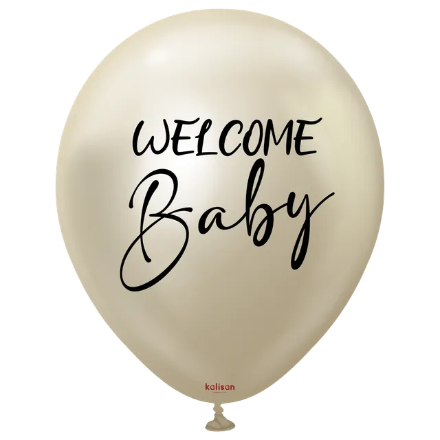 kalisan-welcome-baby-luftballon-18-mirror-white-gold-2-stk image 1