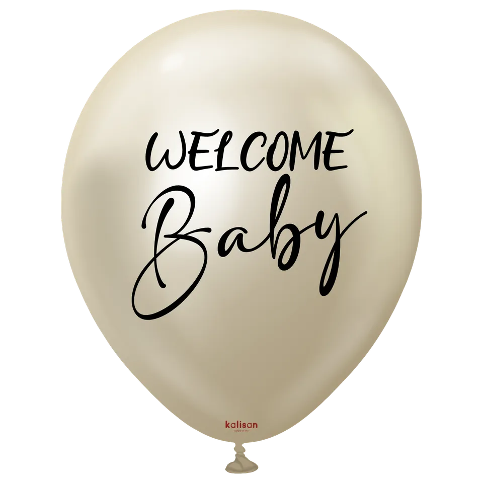 kalisan-welcome-baby-luftballon-18-mirror-white-gold-2-stk image 1