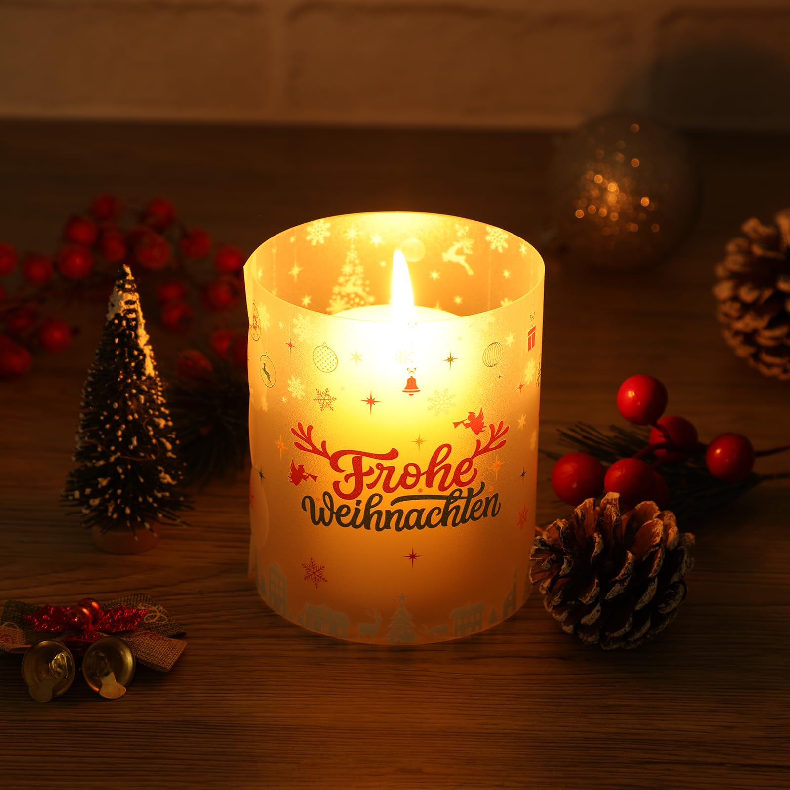 howaf-weihnachten-windlichter-tischdeko-8er-schneeflocken-teelicht image 5