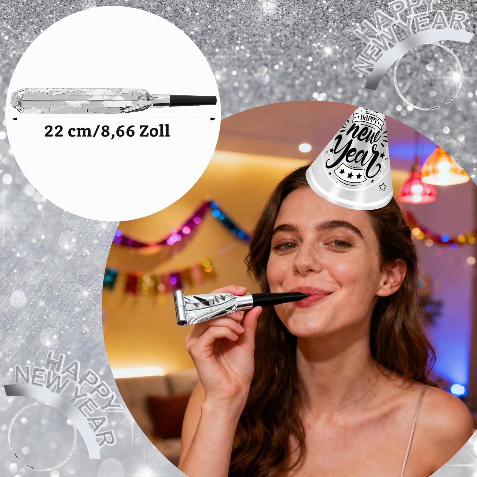 howaf-silvester-deko-2027-silber-party-set-48-teile image 4
