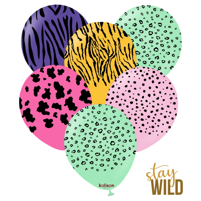 kalisan-safari-theme-safari-assortment-luftballons-25er-bunt image 1