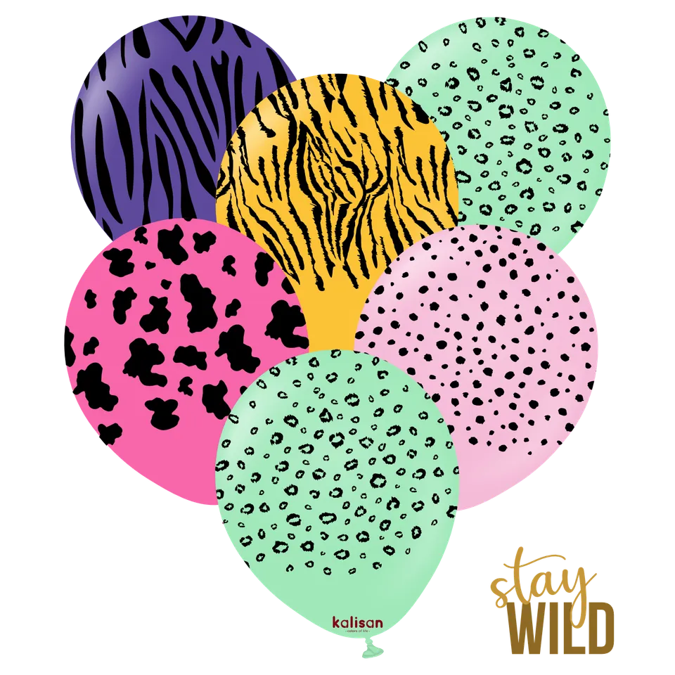 kalisan-safari-theme-safari-assortment-luftballons-25er-bunt image 1