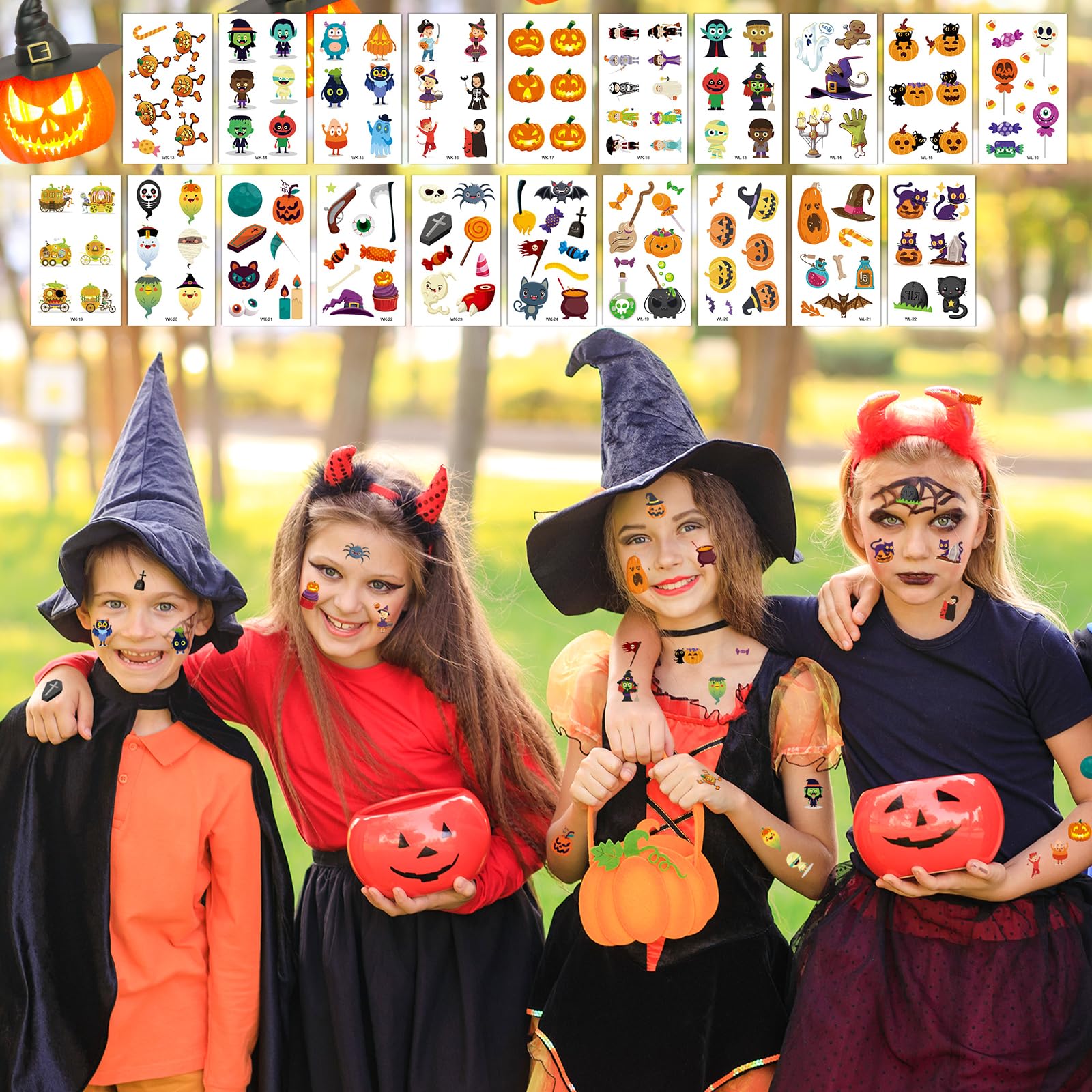 howaf-halloween-tattoo-kinder-60-bl-tter-wasserdicht image 5