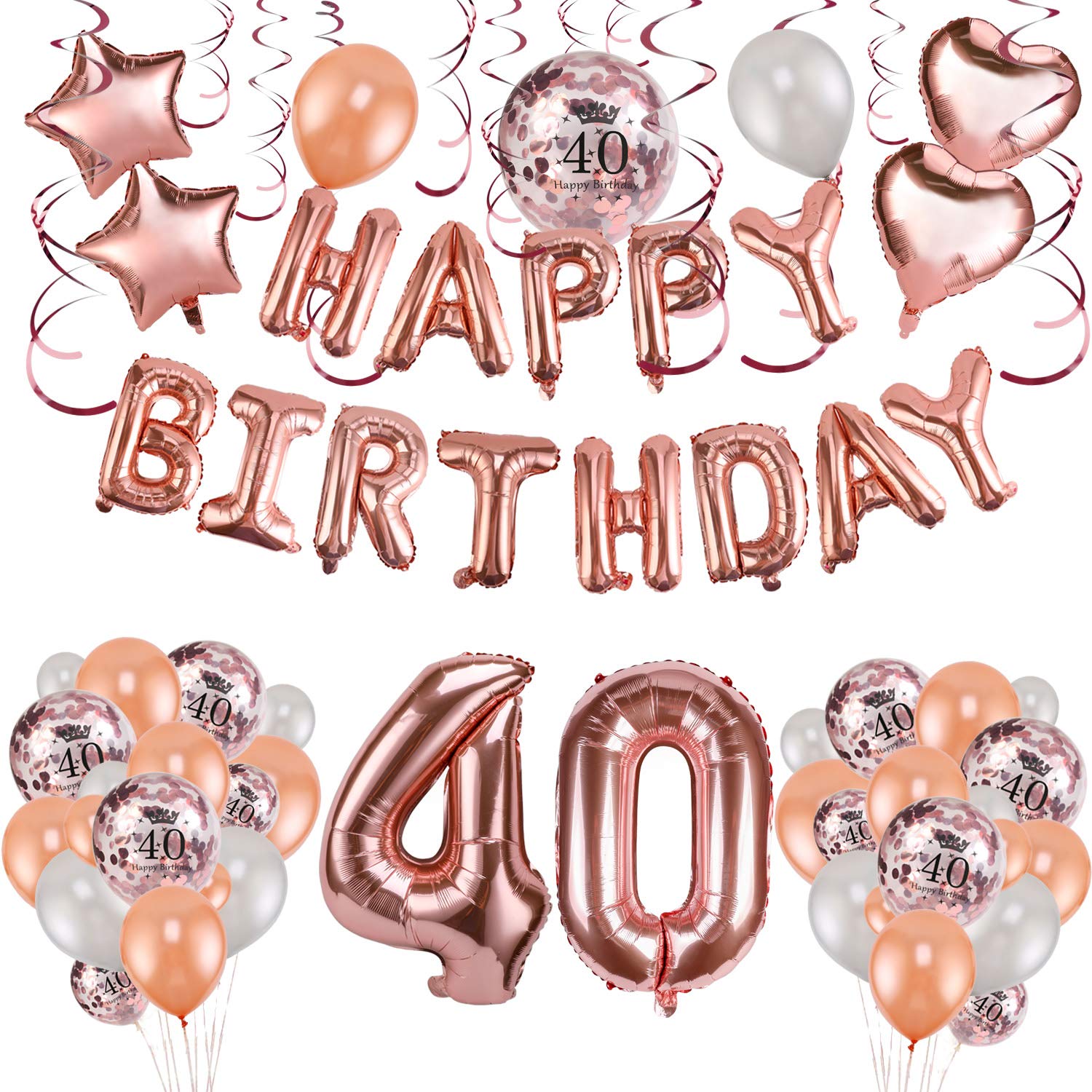 howaf-balloons-geburtstagsdeko-40-frau-ros-gold-set image 2