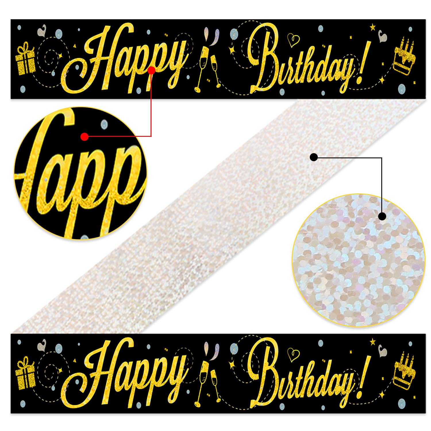 howaf-70-geburtstag-deko-set-schwarz-gold-banner-ballons image 4