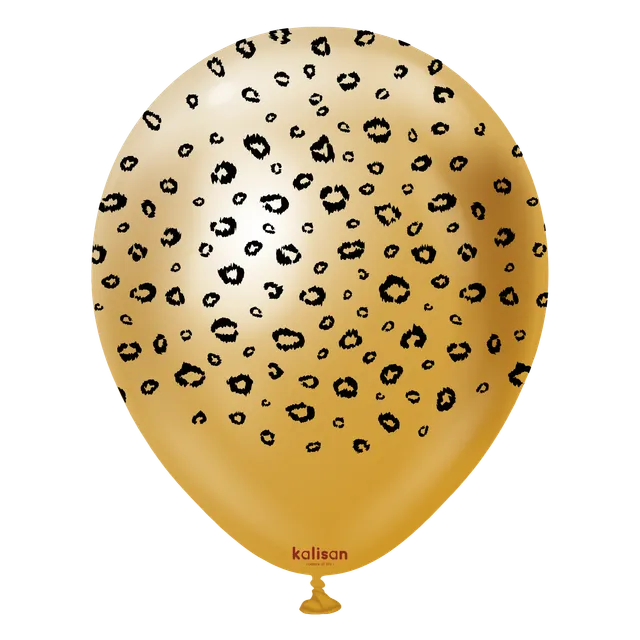 kalisan-safari-theme-leopard-mirror-gold-luftballons-25stk image 1
