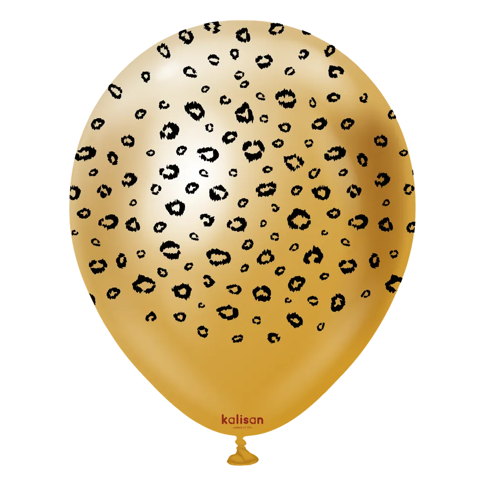 kalisan-safari-theme-leopard-mirror-gold-luftballons-25stk image 1