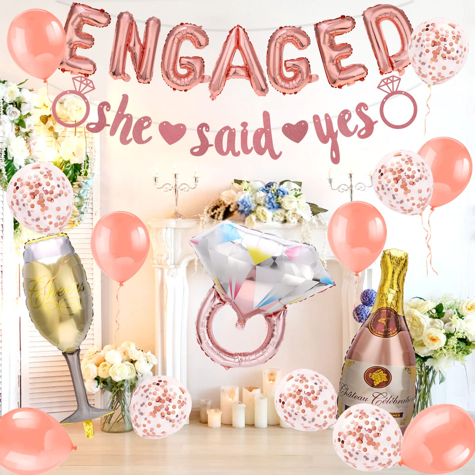 howaf-engaged-luftballons-verlobung-rosegold-she-said-yes image 4