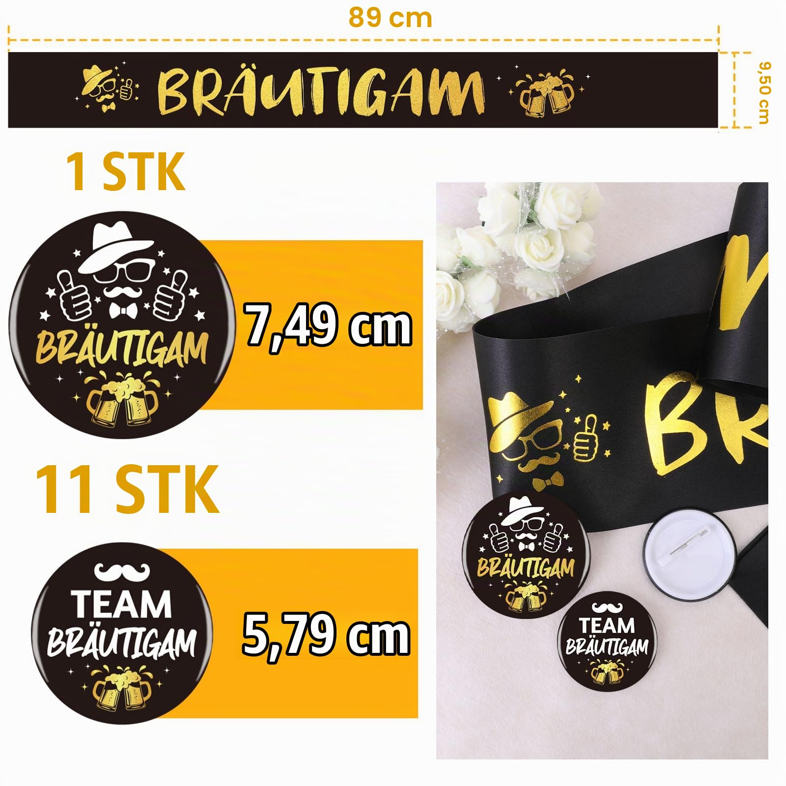 howaf-jga-sch-rpe-m-nner-set-br-utigam-team-buttons-13tlg image 2