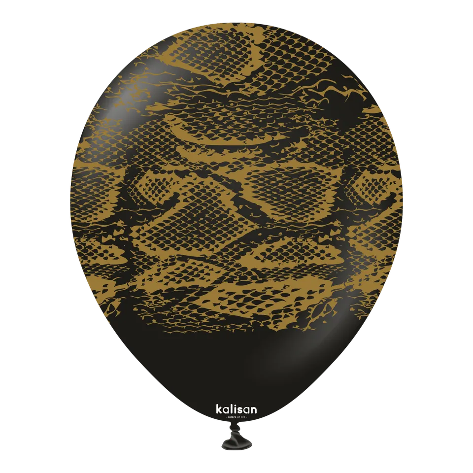 kalisan-safari-theme-snake-black-luftballons-25-st-ck-schwarz image 1