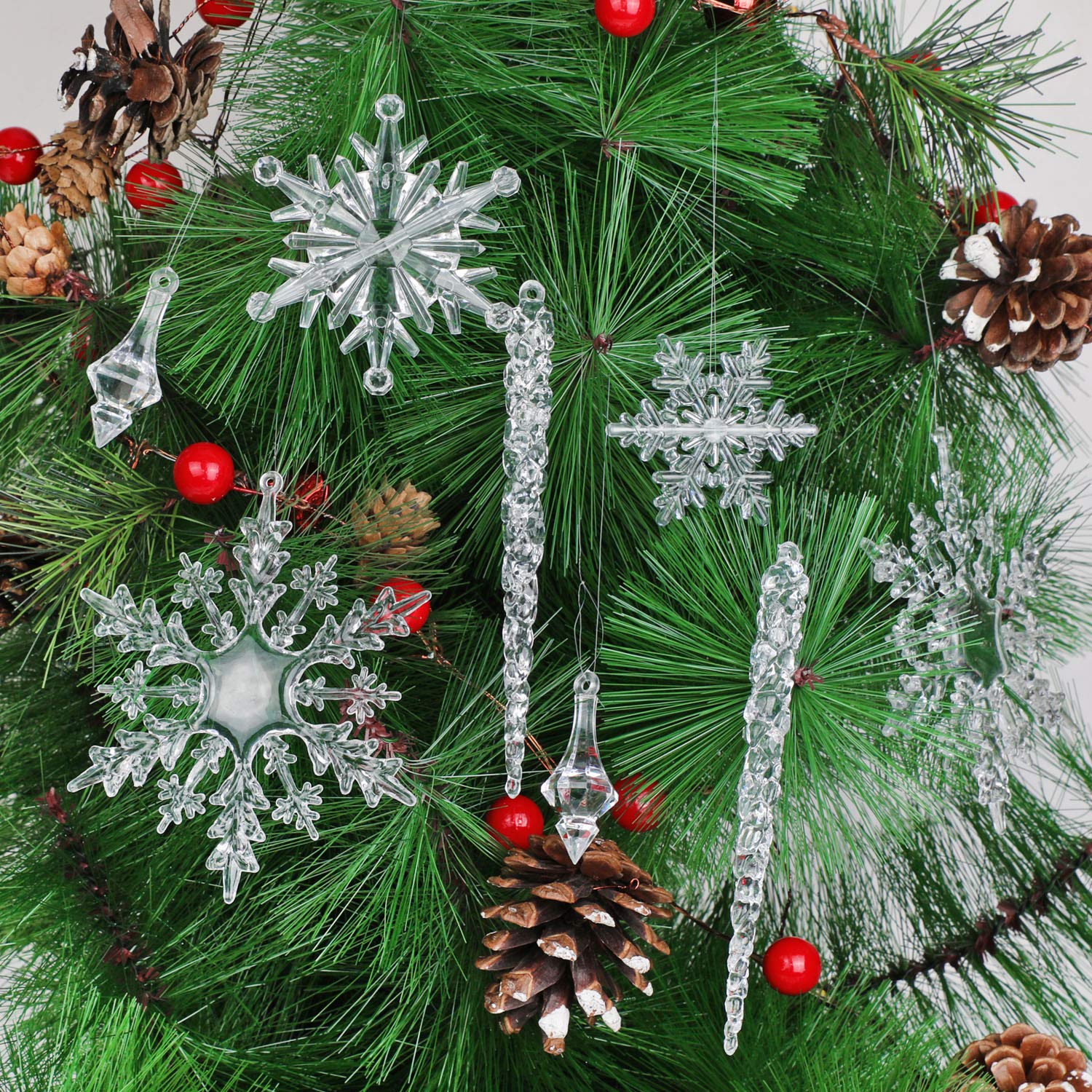 howaf-christbaumschmuck-eiszapfen-schneeflocken-40er-set image 3