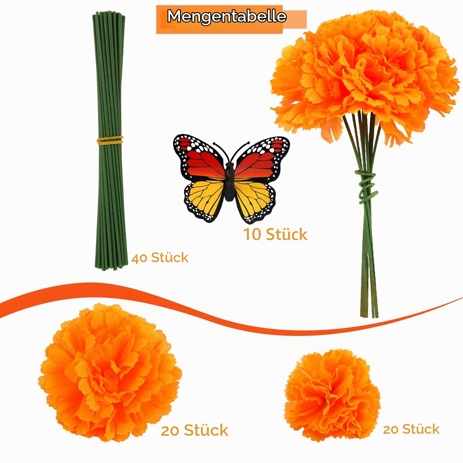 howaf-tag-der-toten-ringelblumen-k-nstlich-orange-40er-schmetterling image 4
