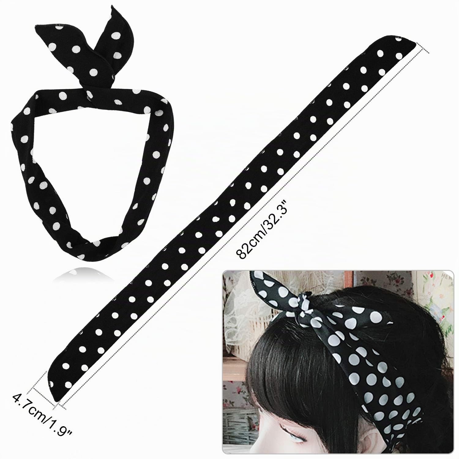 howaf-50er-jahre-accessoires-damen-rockabilly-set-schwarz-5-tlg image 3