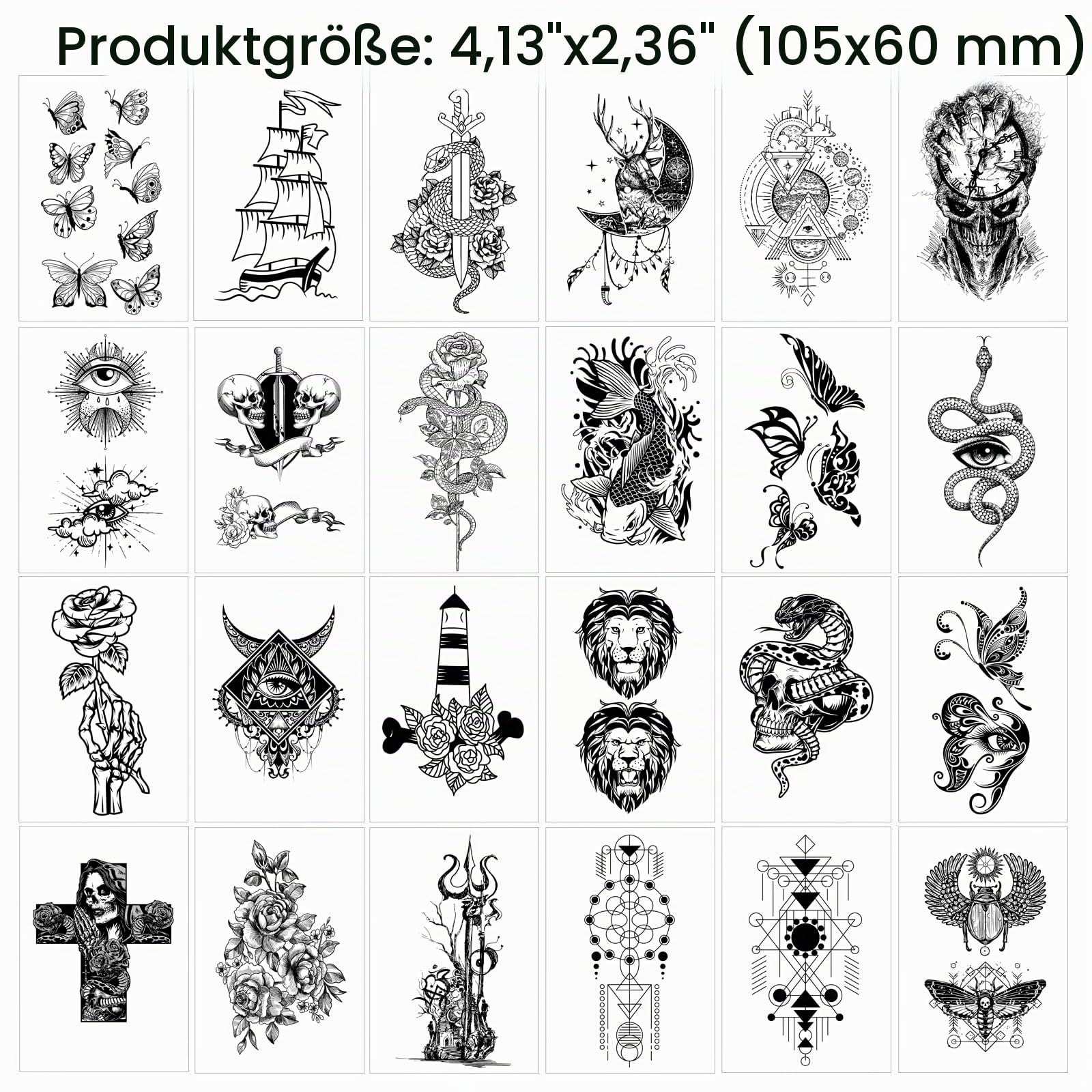 howaf-temporary-tattoos-52-blatt-schmetterling-tattoo-aufkleber image 2
