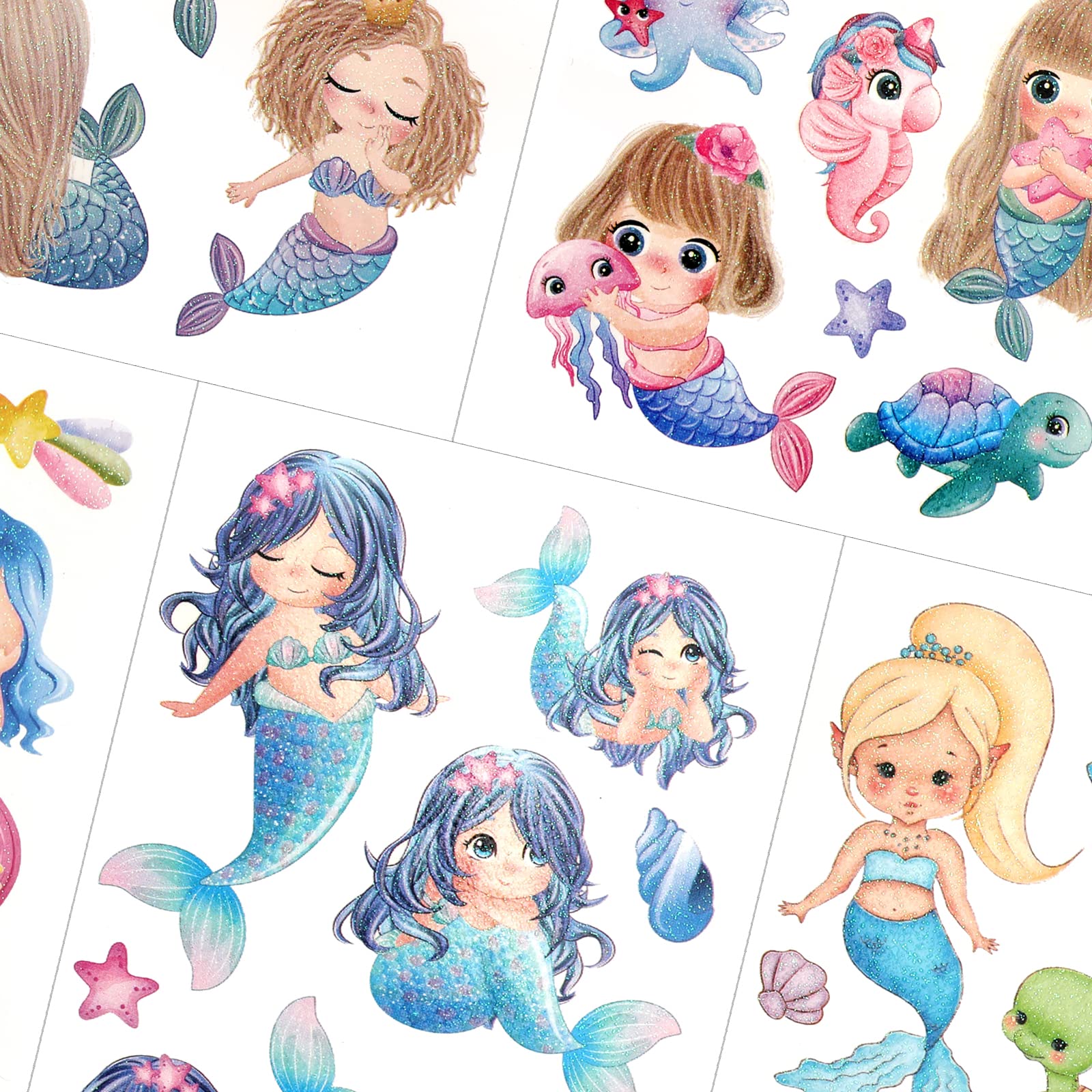 howaf-meerjungfrau-tempor-re-tattoos-kinder-glitzer-10-bl-tter image 6