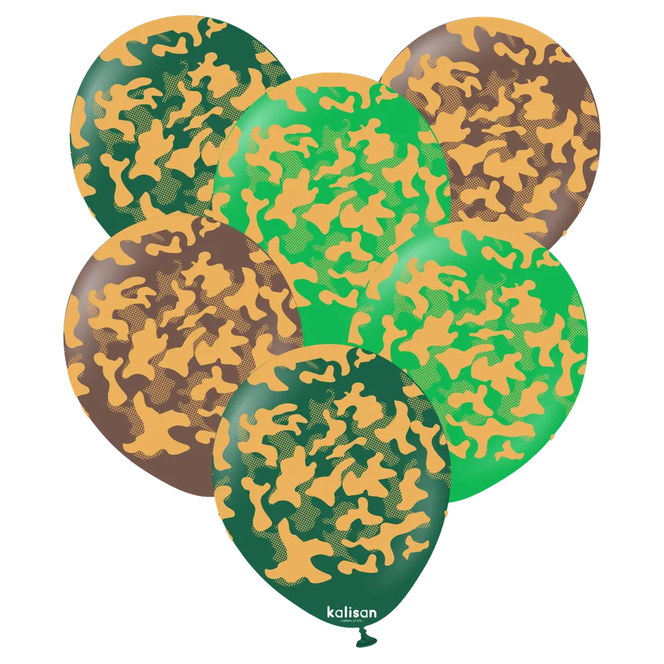 kalisan-party-camouflage-luftballon-30-cm-25-st-ck-golddruck image 1